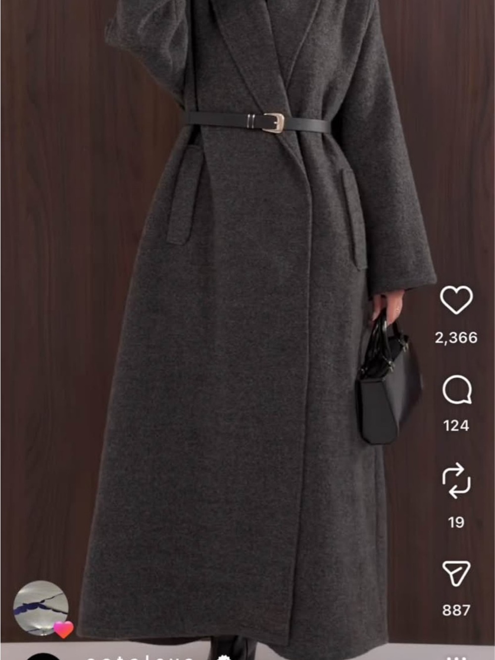 Long Gray Wrap Wool Coat